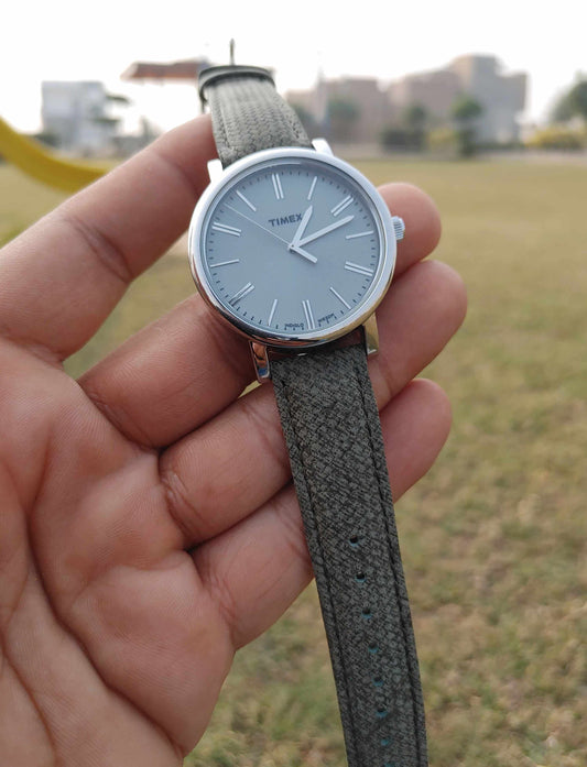 Timex Indiglo Grey Dial Stainless-steel Case Diameter 40mm Dress Watch For Men
