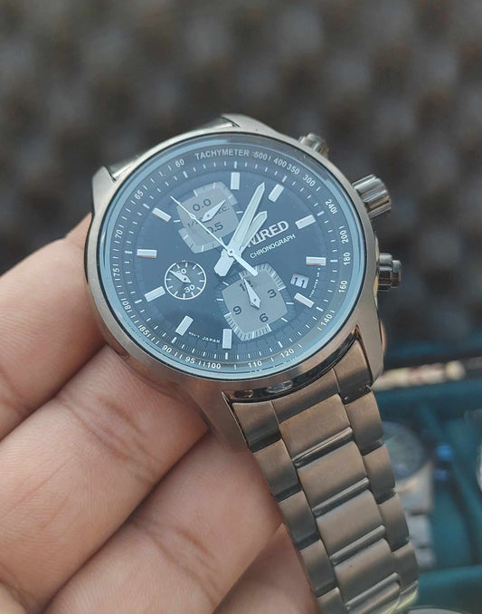 Wired Chronograph Watch For Men Matelic Dark Colour
