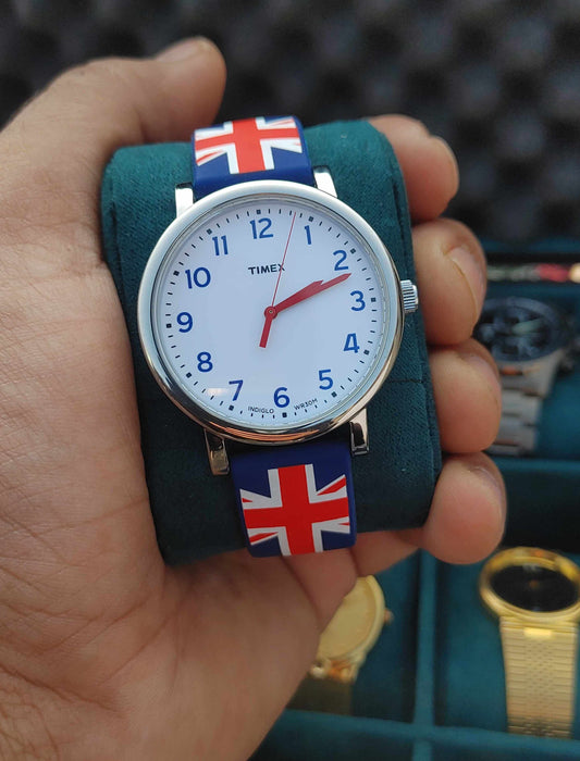 Timex Uk Indiglo WR30m Rubber Strap Watch For Men