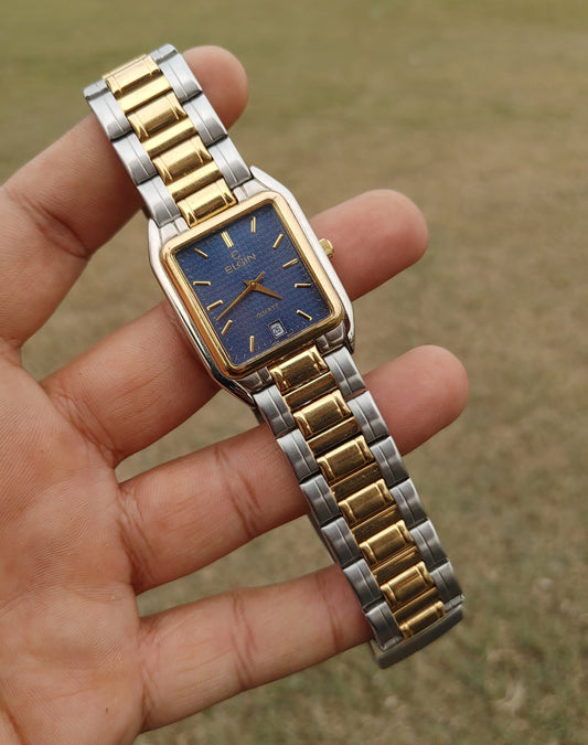Elgin Watch For Men Classic 90s 100% Authentic Stainless Steel Japan Quartz Movement