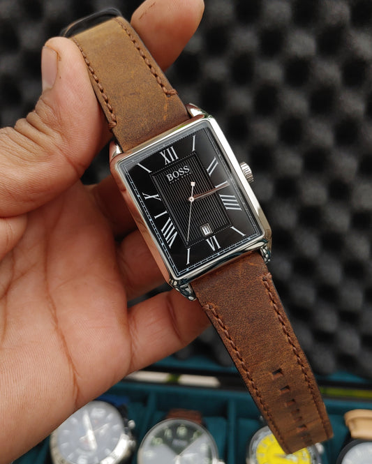 Hugo Boss HB 84.1.14.2184 Vintage brown Leather Strap Watch