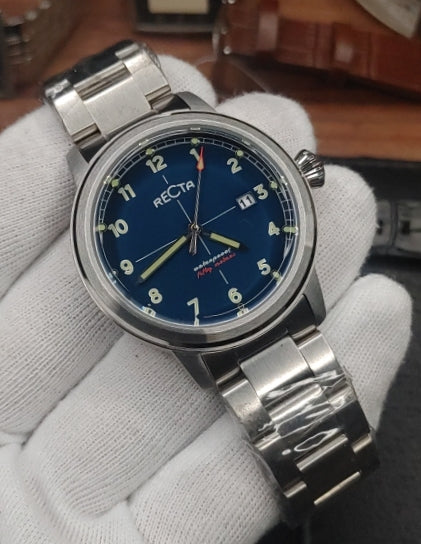 Recta Stainless-steel Blue Dial Watch For Men