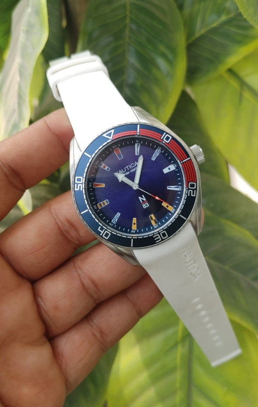 Nautica N83 NAPFWM025 Rubber Strap Watch For Men