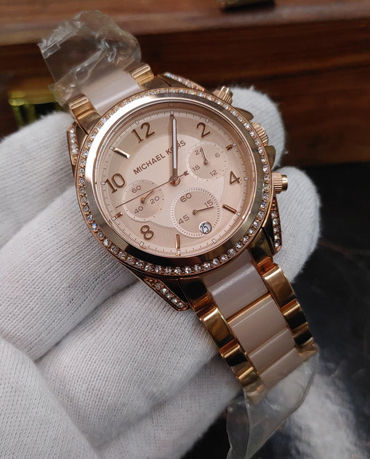 Michael Kors MK5943 Watch For Men Rose Gold Tone