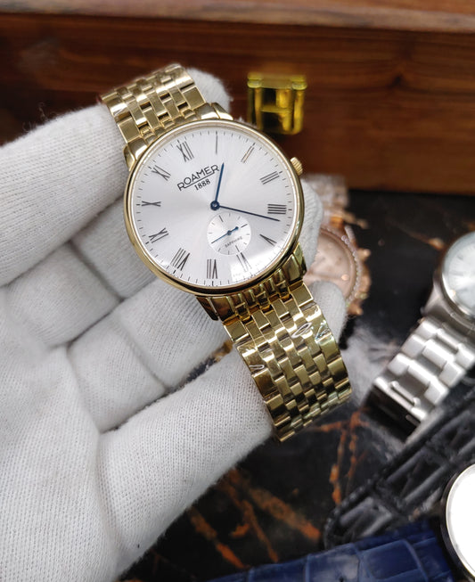 Roamer 1881 Gold Colour Swiss Watch For Men
