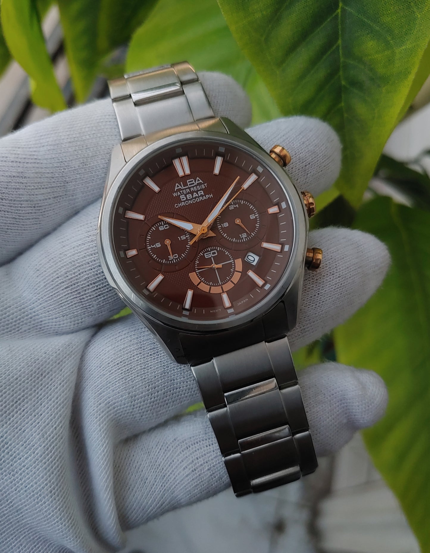 Alba Chornograph Chocolate Dial Watch For Gents