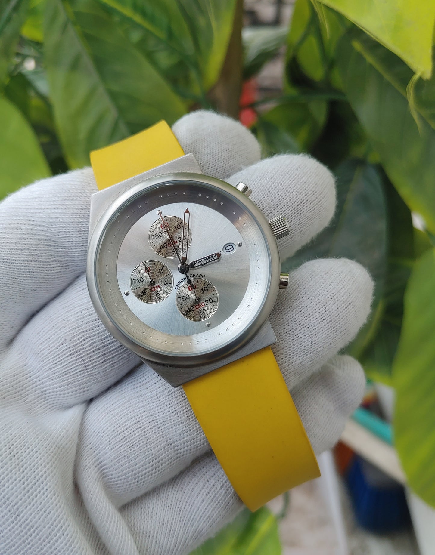 Custom Chrnograph Rubber Strap Watch