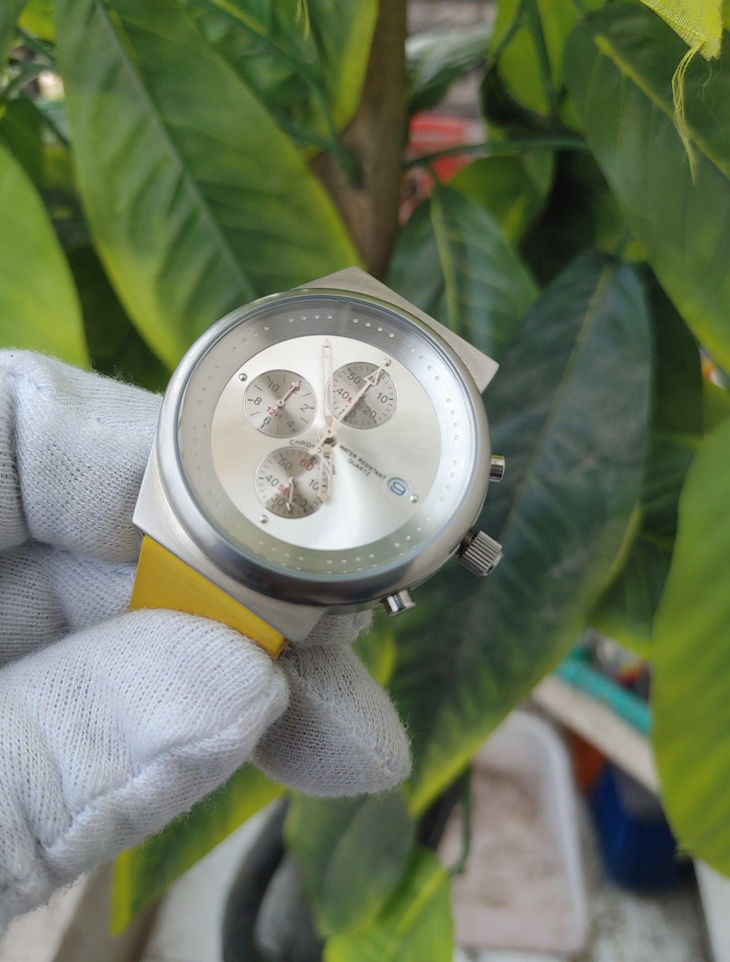Custom Chrnograph Rubber Strap Watch