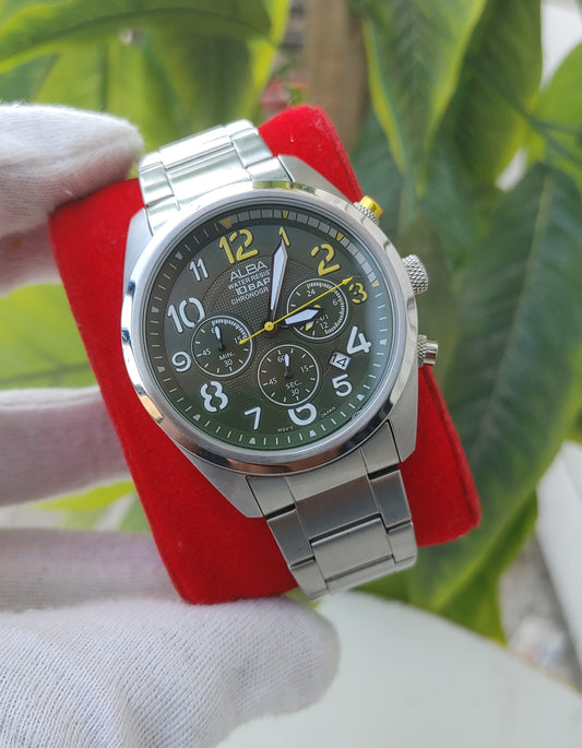 Alba Men Chronograph Stainless Steel Watch VD53-X095GRYS
