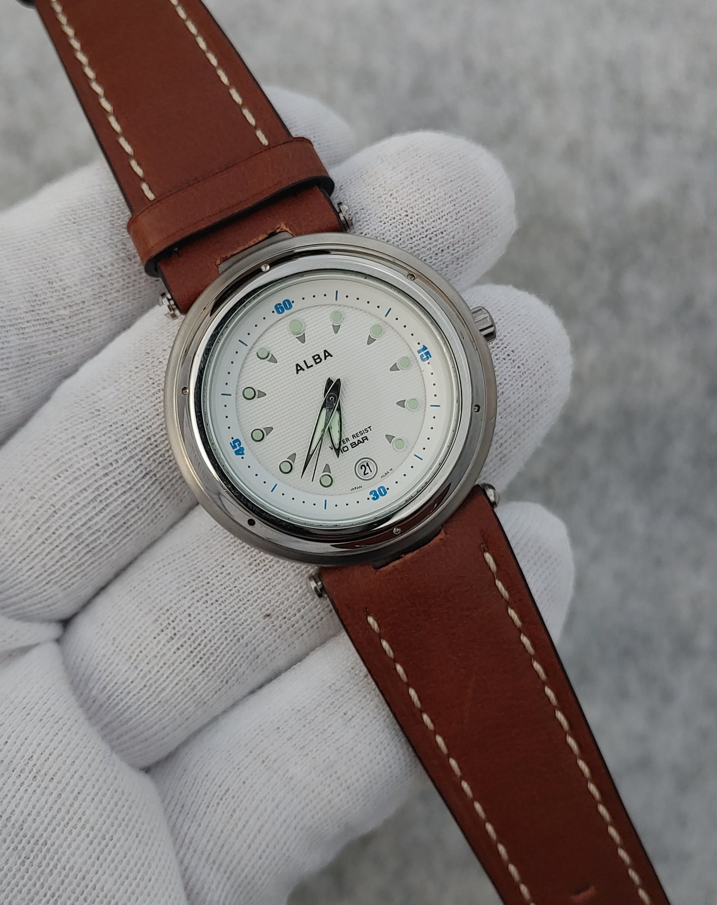 Alba Brown Leather Strap Men's Dress Watch