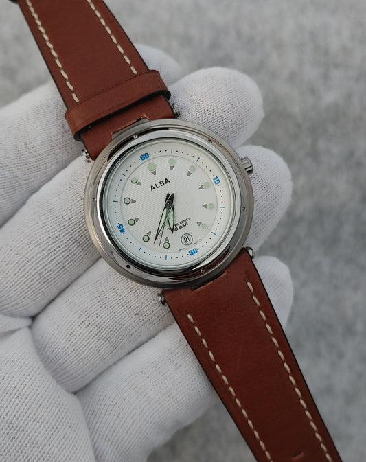 Alba Brown Leather Strap Men's Dress Watch