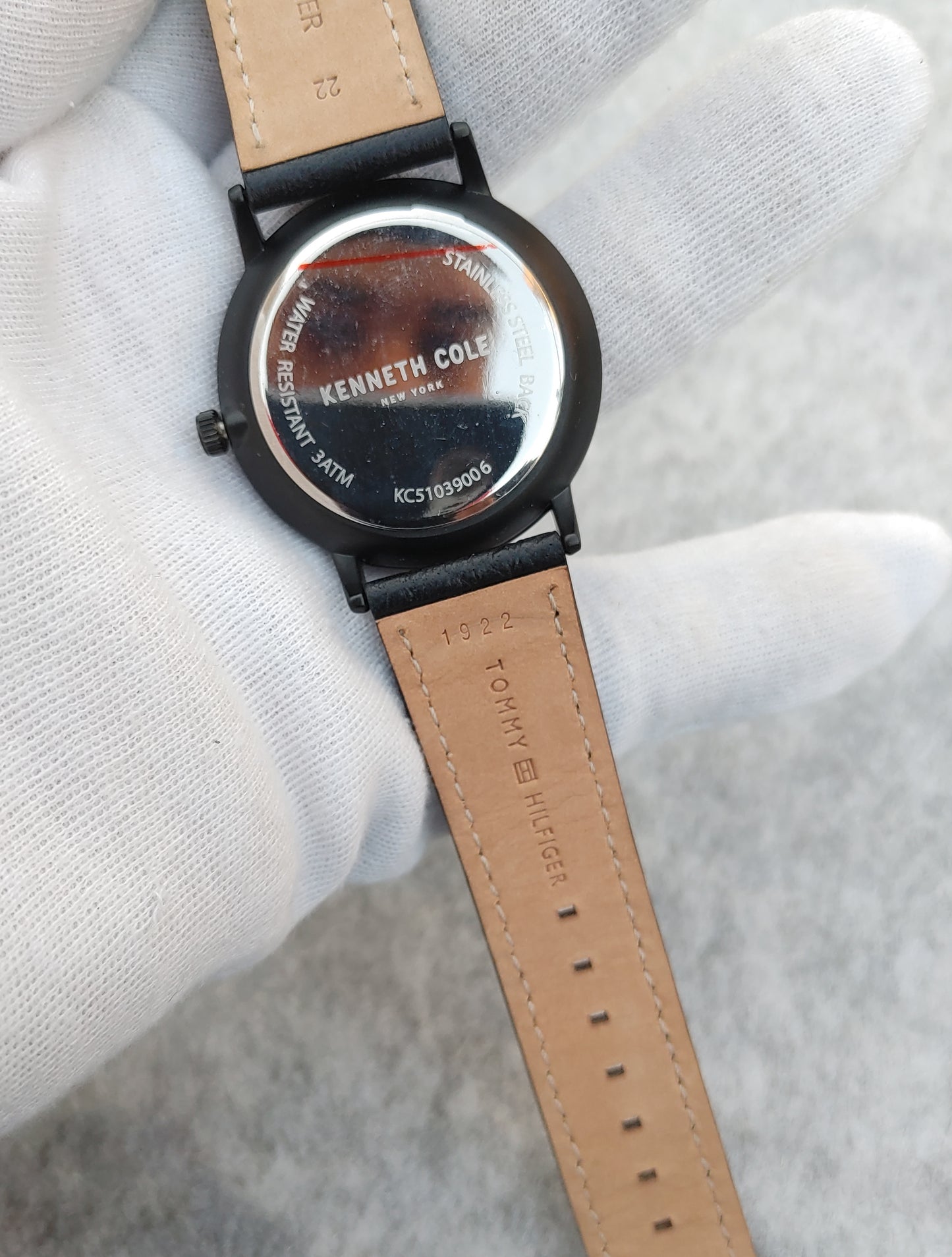 Kenneth Cole Men's Black Watch KC51039006 – 42mm Quartz Leather Strap