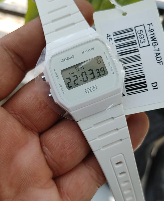 Casio F-91WB-7A Men's Black & White Digital Watch – Iconic Retro Design