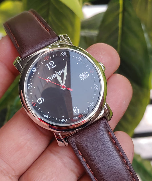 Europa Automatic Japan Movement Leather Strap Men's Watch