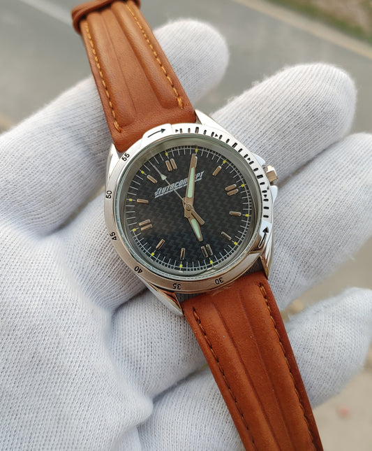 Auto Concept Men's Light Brown leather Strap Watch
