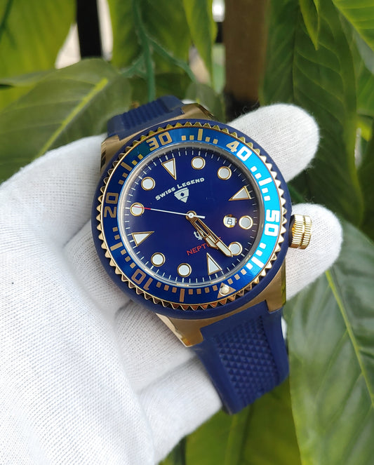 Swiss Legend Neptune SL-21818D-RG-03 Blue Dial Men's Watch – Bold and Sporty Design