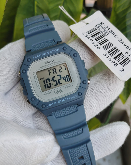 Casio W-218HC-2AVDF Digital Watch - Bold Blue, Rugged Design, Water-Resistant