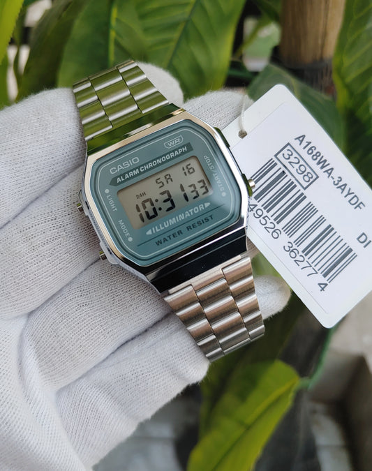 Casio A168WA-3AYDF with Grey Dial