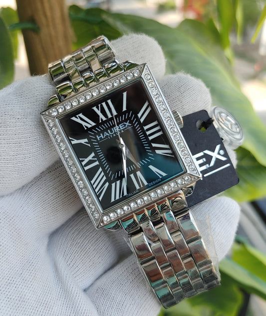 Haurex Prestige White Dial Square Dial Watch For Men