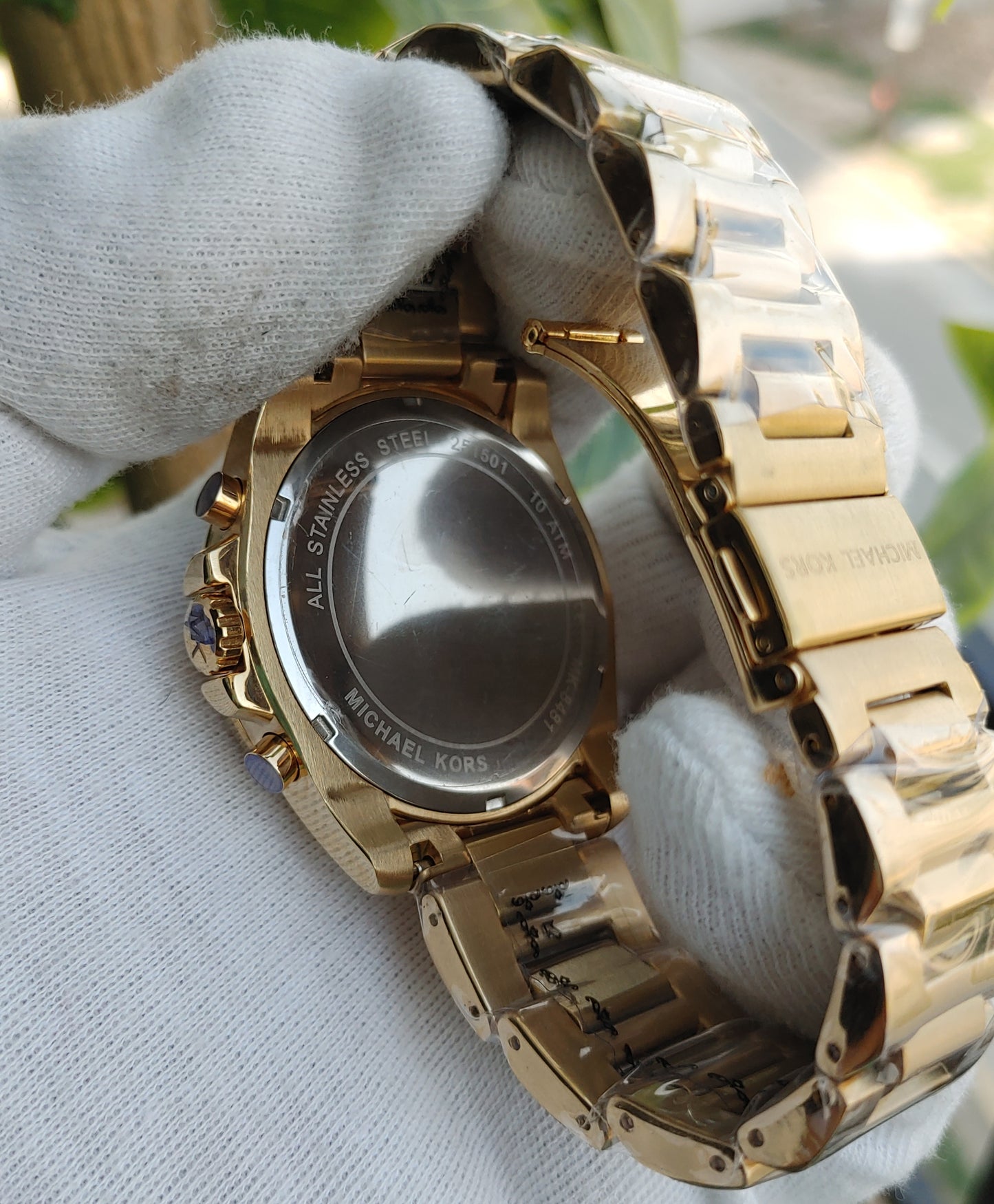 Michael Kors MK8481 Men's Brecken Chronograph Watch – Gold-Tone Stainless Steel with Black Dial, 44mm