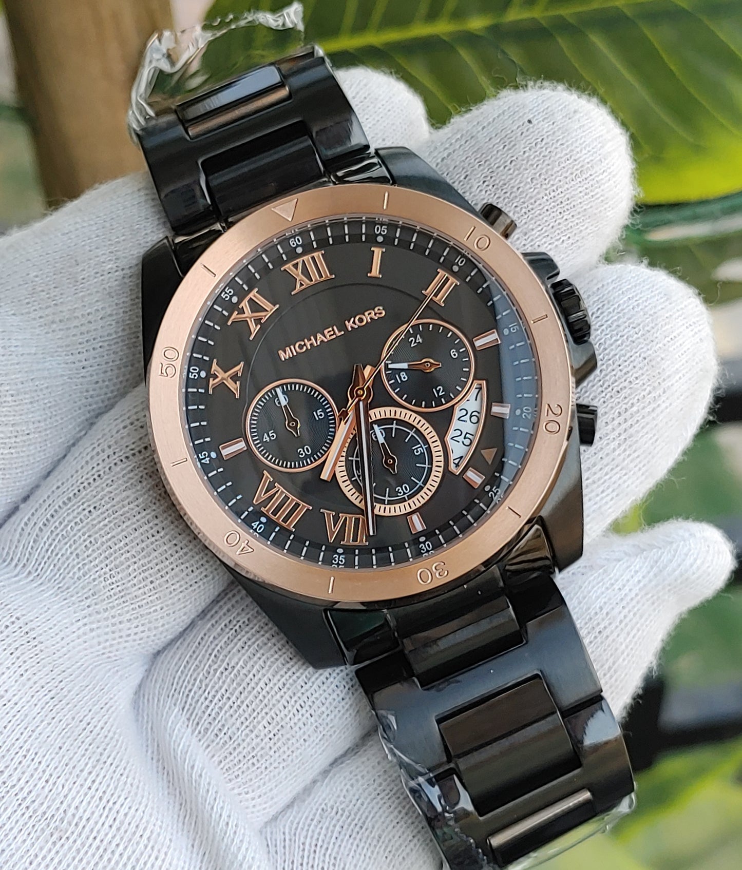 Michael Kors Brecken MK8583 Men’s Chronograph Watch – Black Dial with Stainless Steel Bracelet