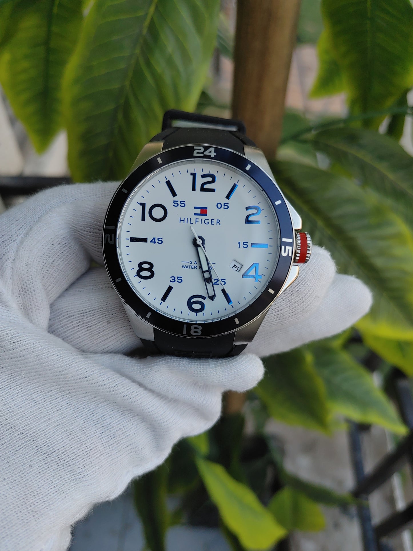 Tommy Hilfiger Black Silicon Strap Men's Sports Watch