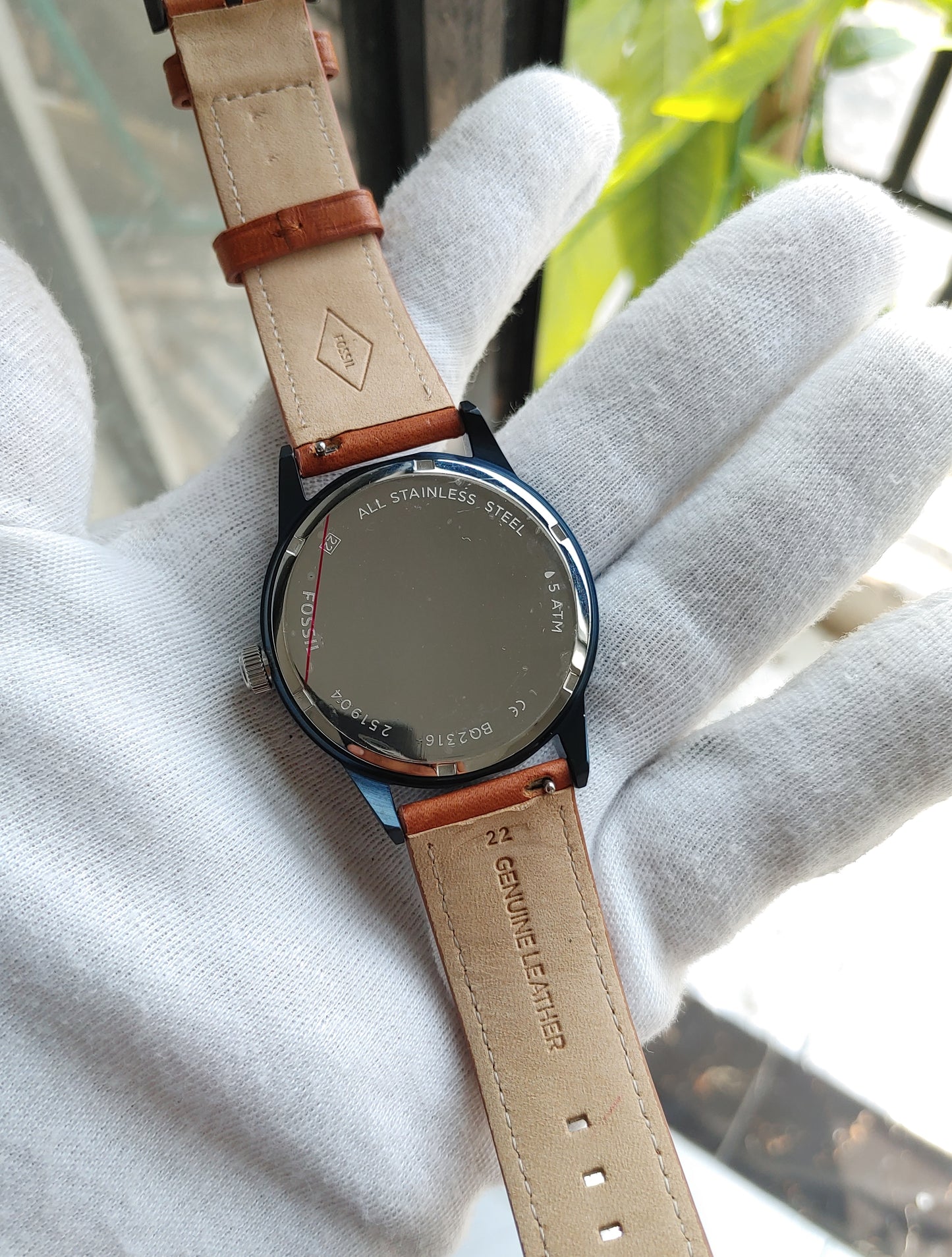 Fossil Flynn BQ2316 Men's Multifunction Watch – Blue Dial with Brown Leather Strap