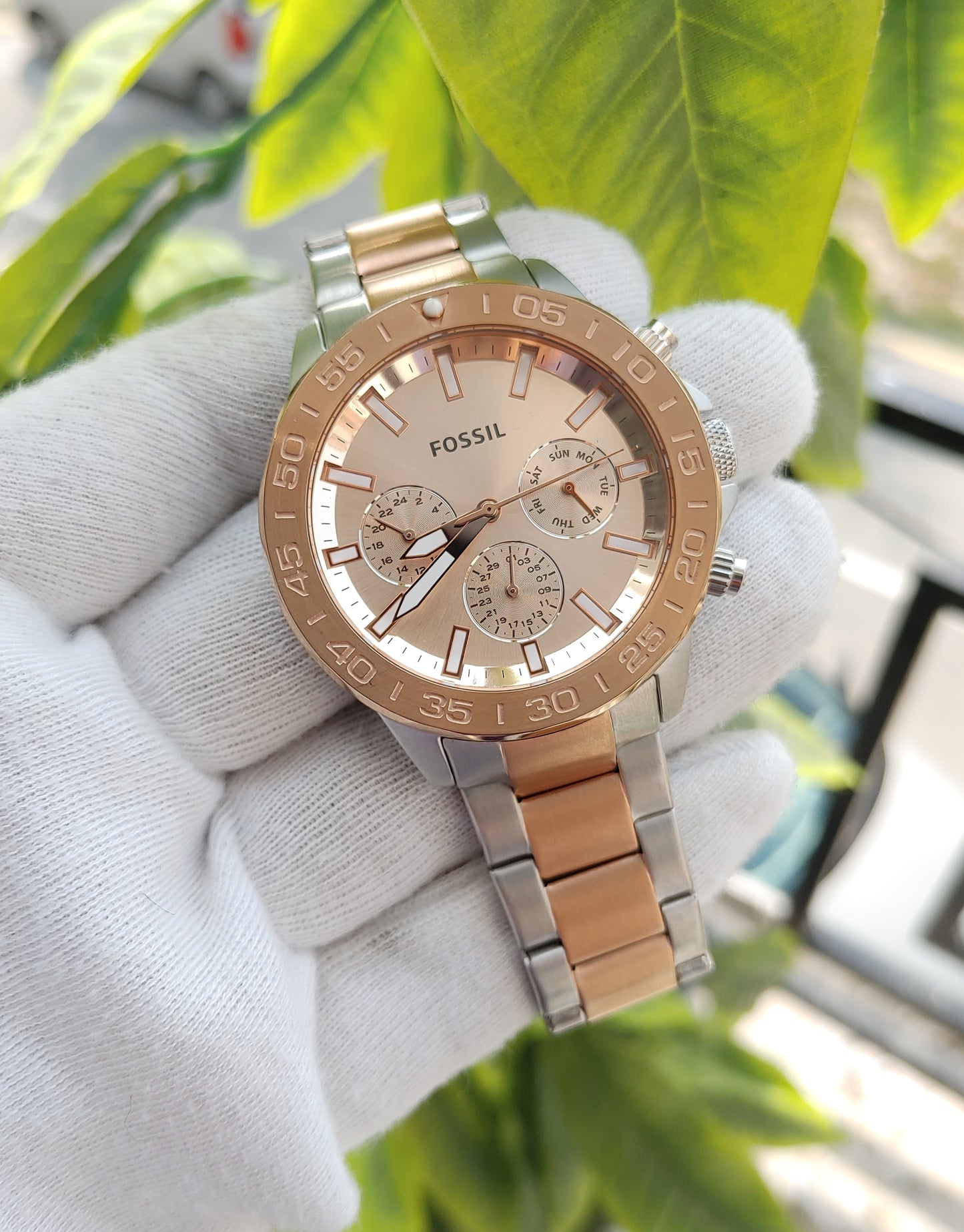 Fossil Rose Gold Gold And Silver Fossil Watch Men's Fossil