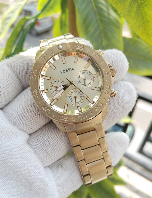 Fossil BQ2588 Bannon Men’s Gold Stainless Steel Analog Watch