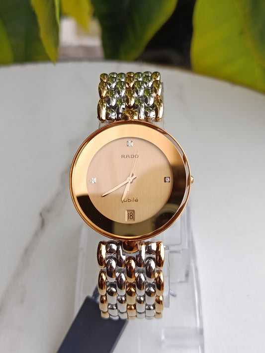 Rado Double Tone Jubilee Men’s Swiss Watch – Luxury Timepiece for Gentlemen