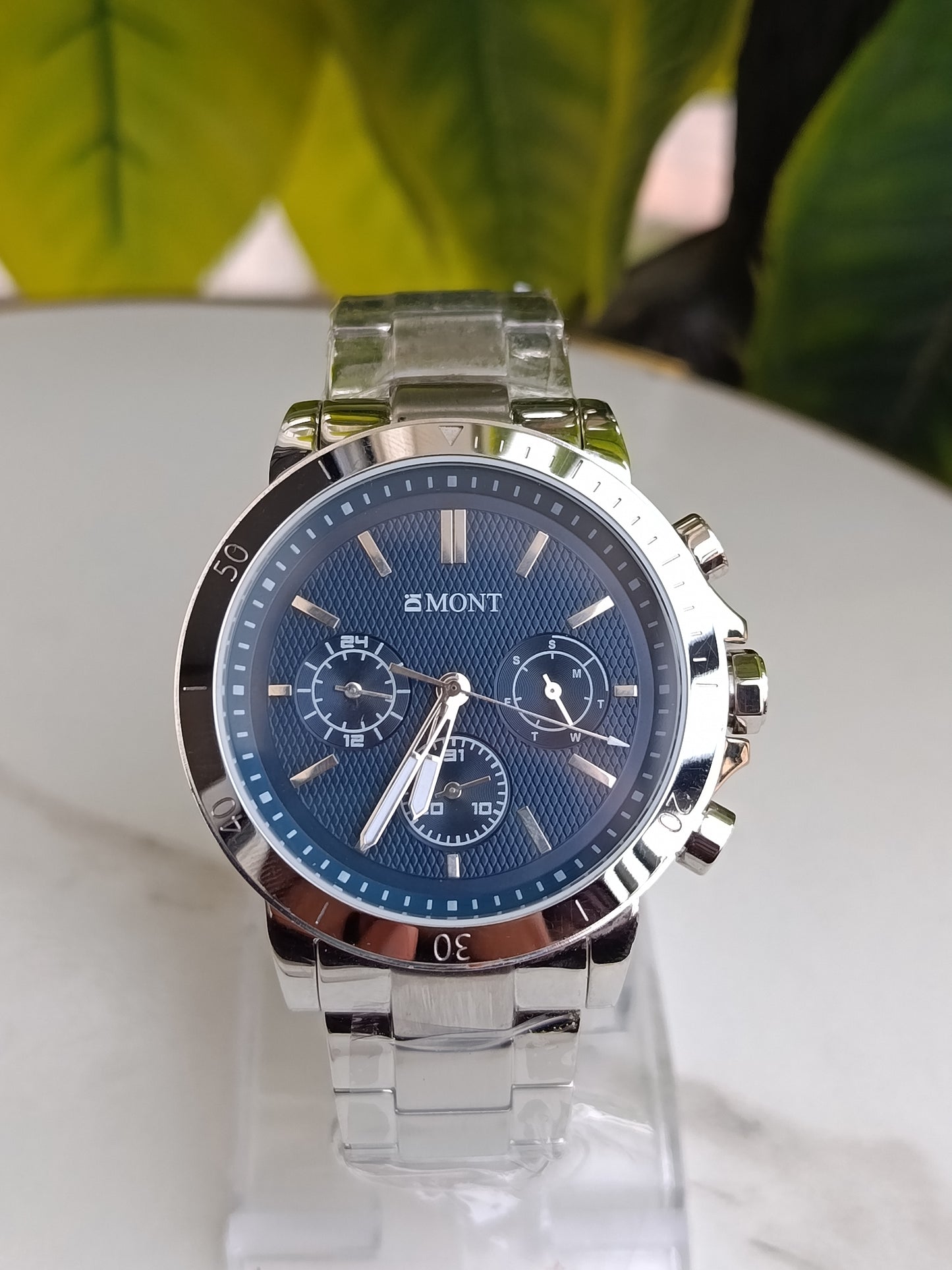 Di Mont France Blue Dial Stainless Steel Men's Watch