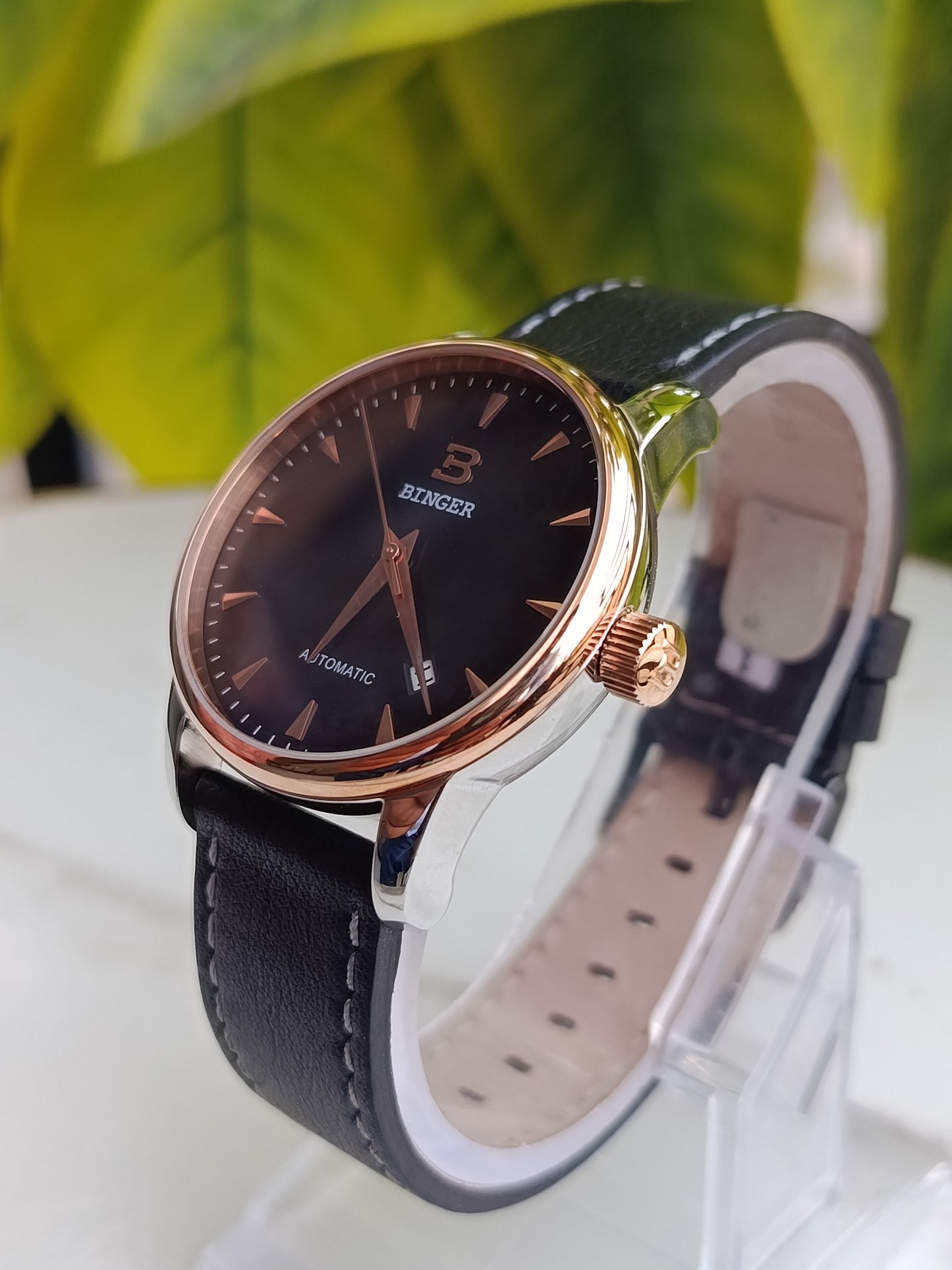 Binger Rose Gold Tone 40mm Case Diameter Wrist Watch For Men