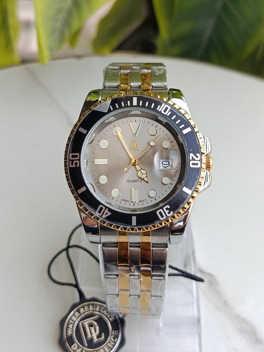 De Lawrence Grey Dial Double Tone Watch