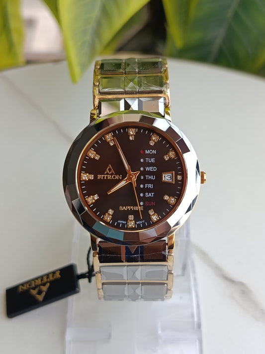 Fitron Sapphire 18k Ceramic Watch Black Dial
