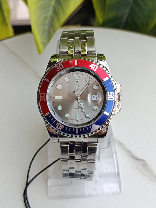 De Lawrence Silver Colour Grey Dial Men's Watch