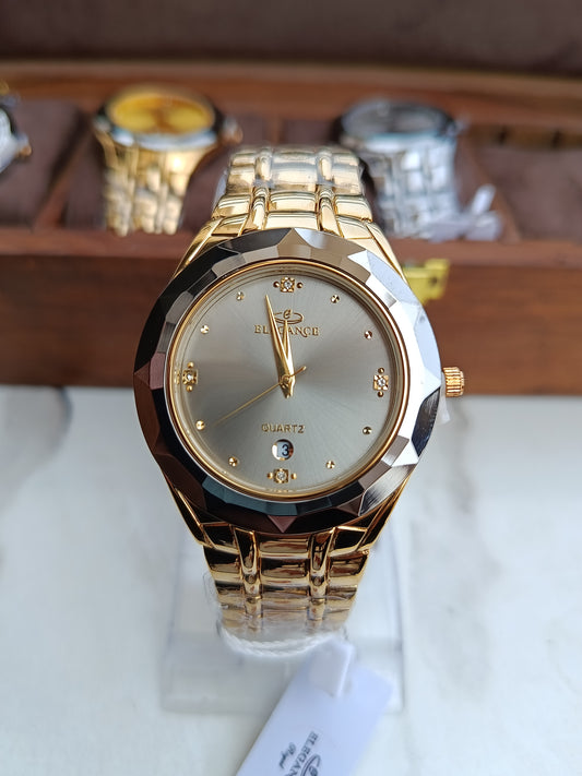 Elegance El-2414-M Gold Tone   Grey Dial Men's Watch