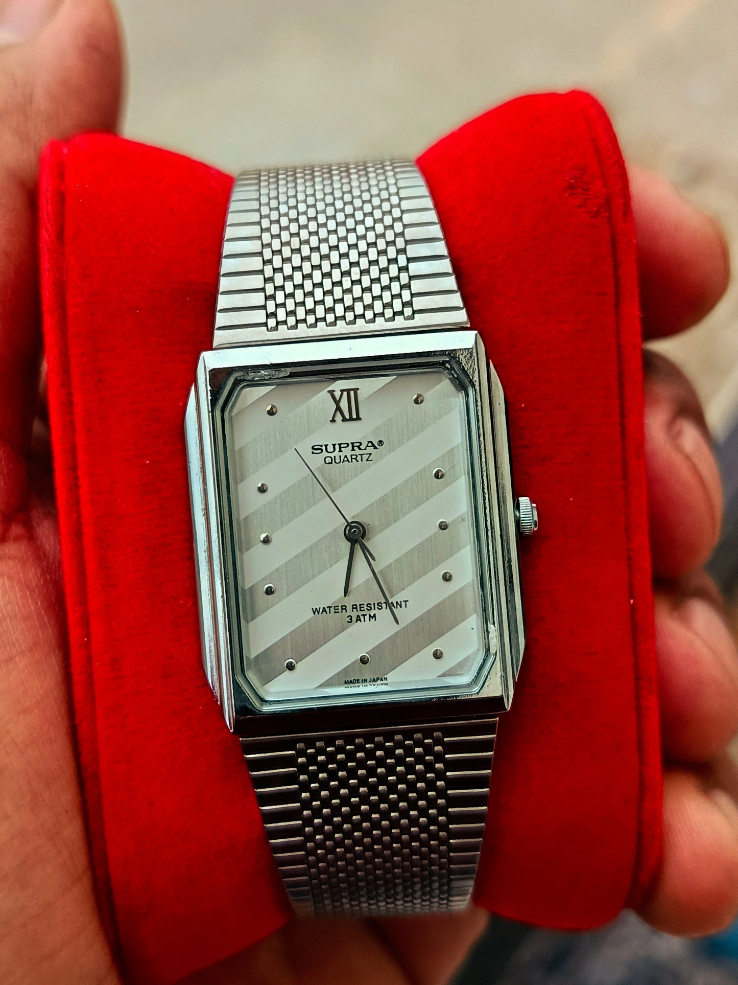 Supra Vintage Tank Shape Stainless Steel Men's Watch