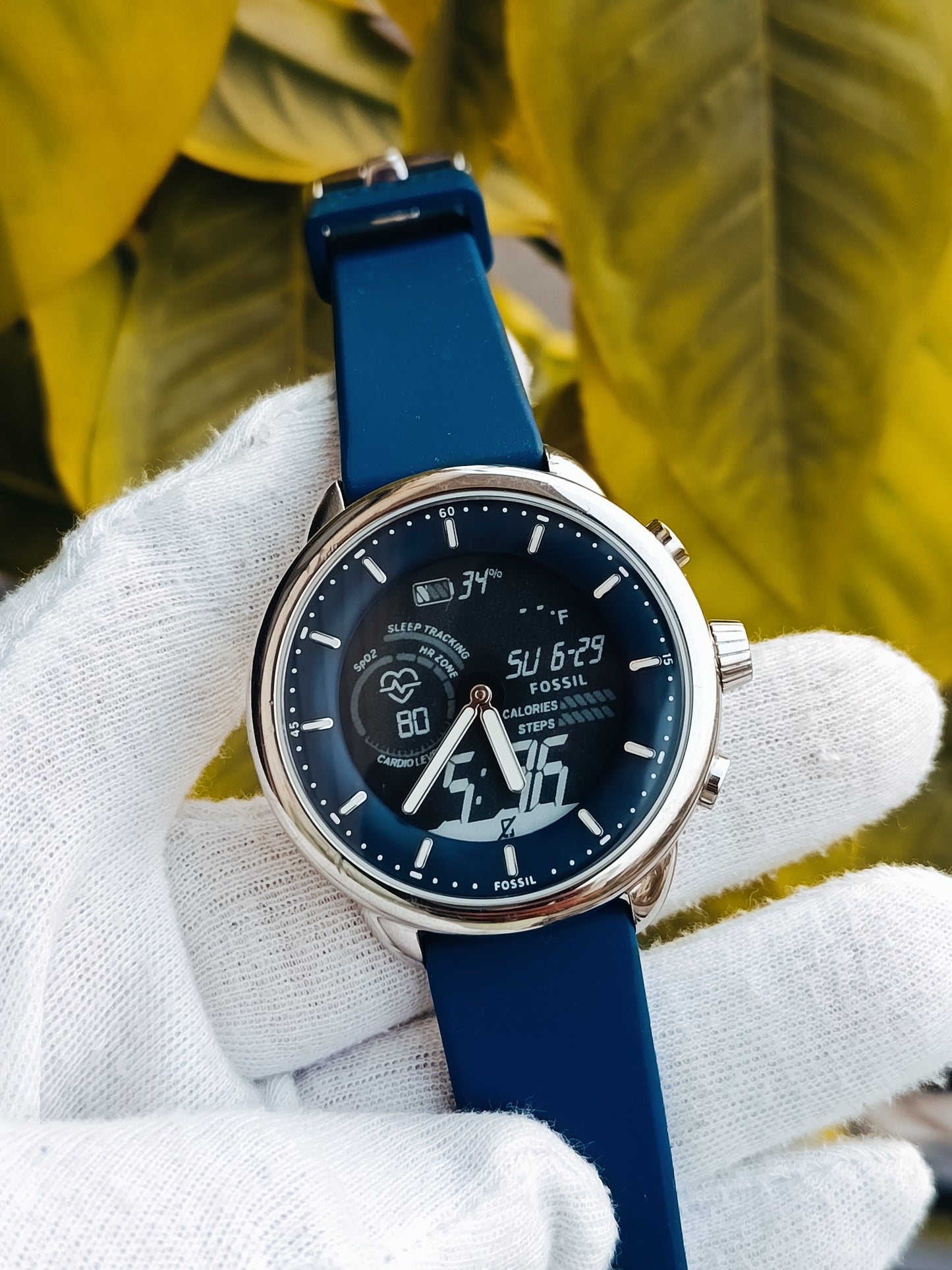 Fossil Gen 6 Wellness Edition Hybrid Smart watch Blue Silicone Strap