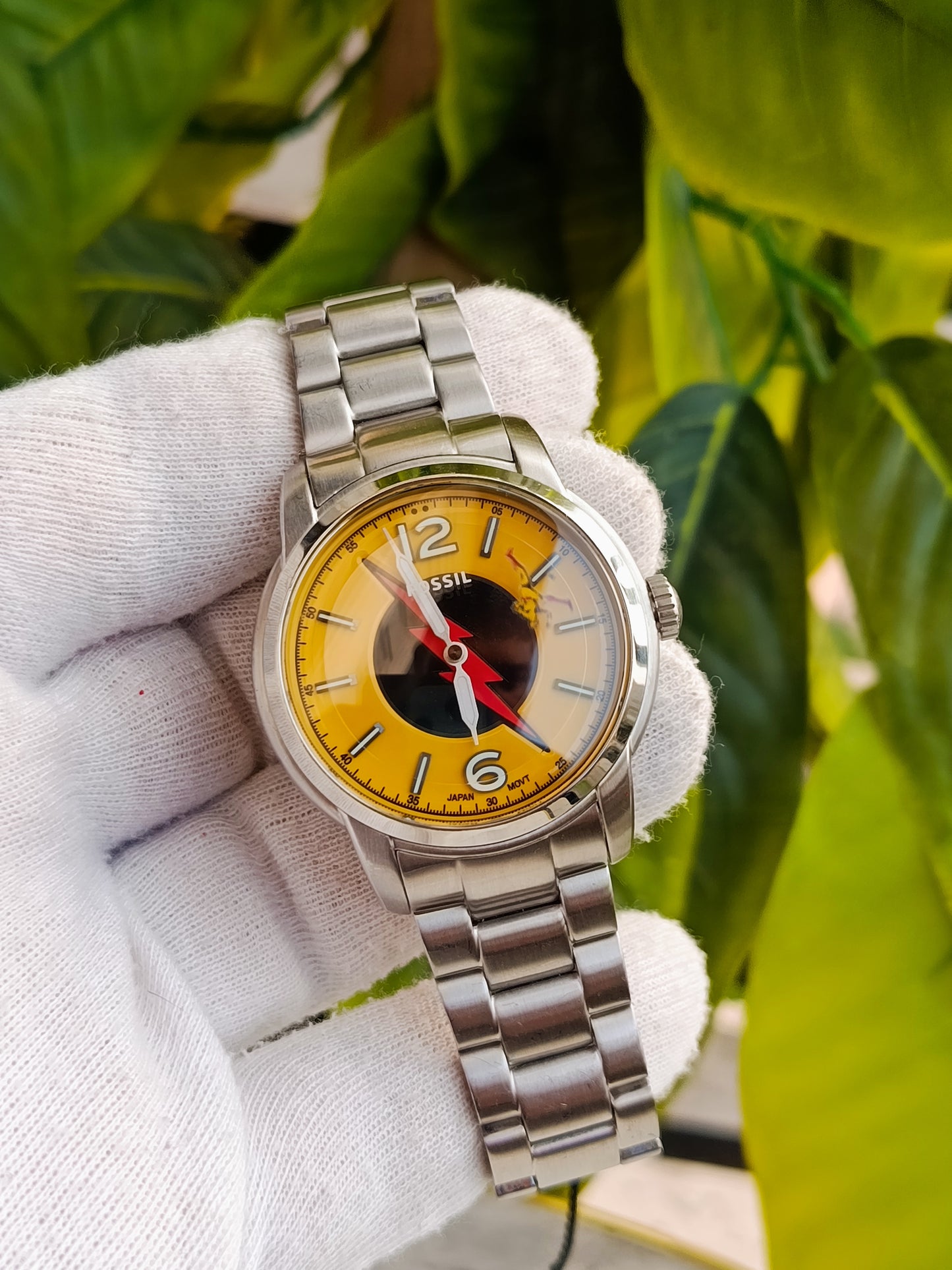 Limited Edition DC x Fossil The Flash Stainless Steel Watch - 40mm (Yellow Dial)