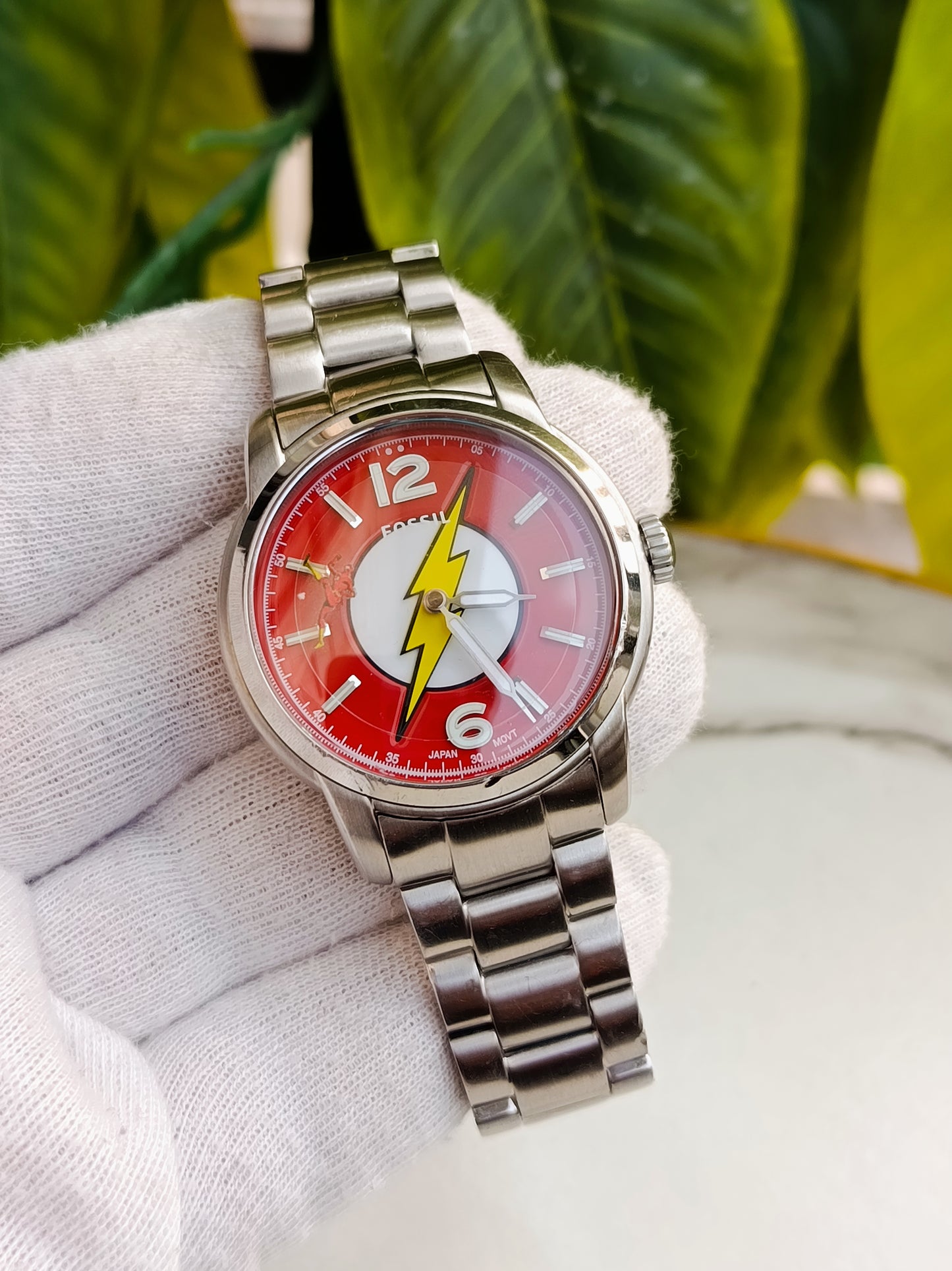 Limited Edition DC x Fossil The Flash Stainless Steel Watch - 40mm (Red Dial)