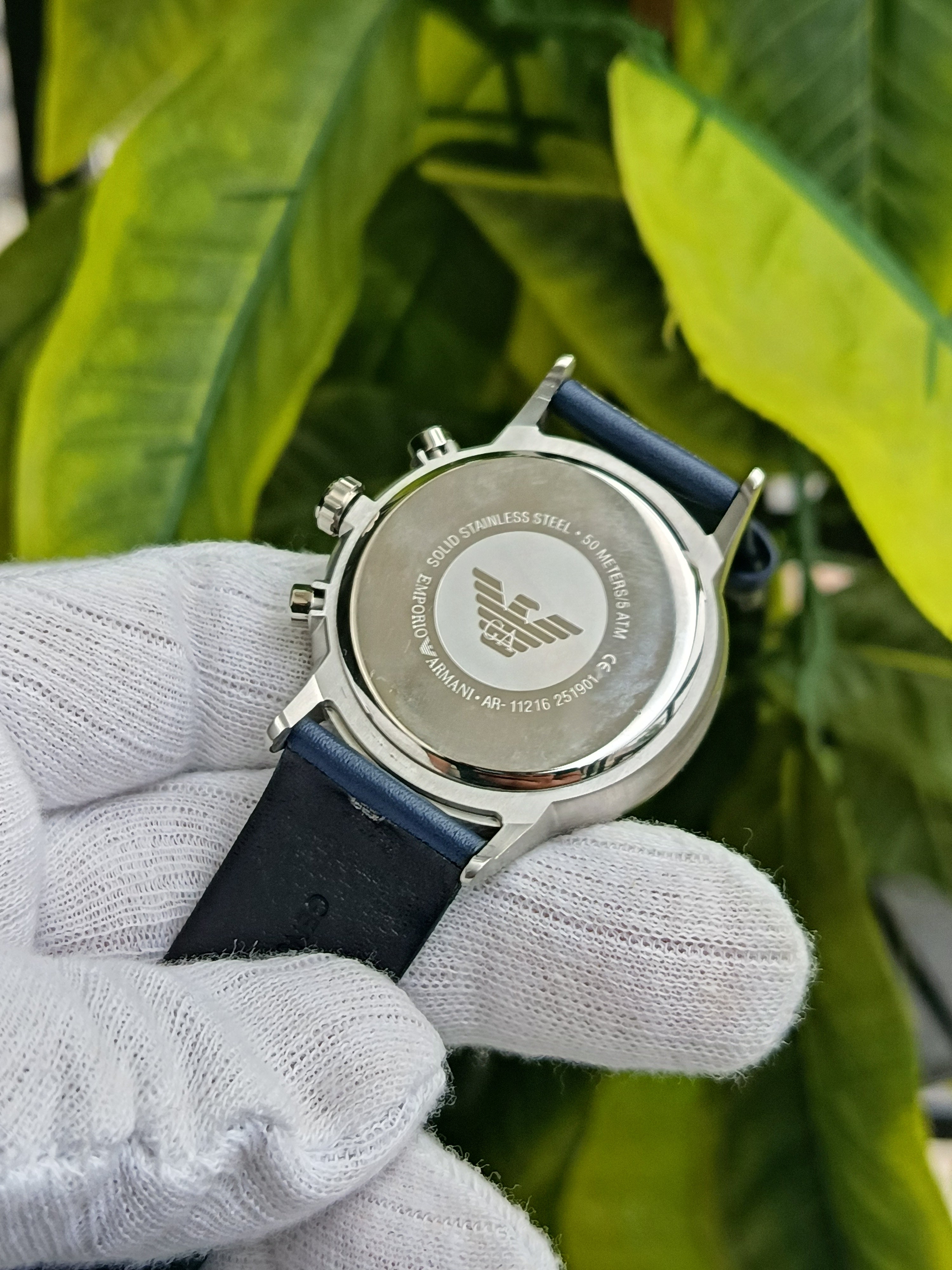 Emporio Armani Renato Blue Dial Chronograph Watch with Blue