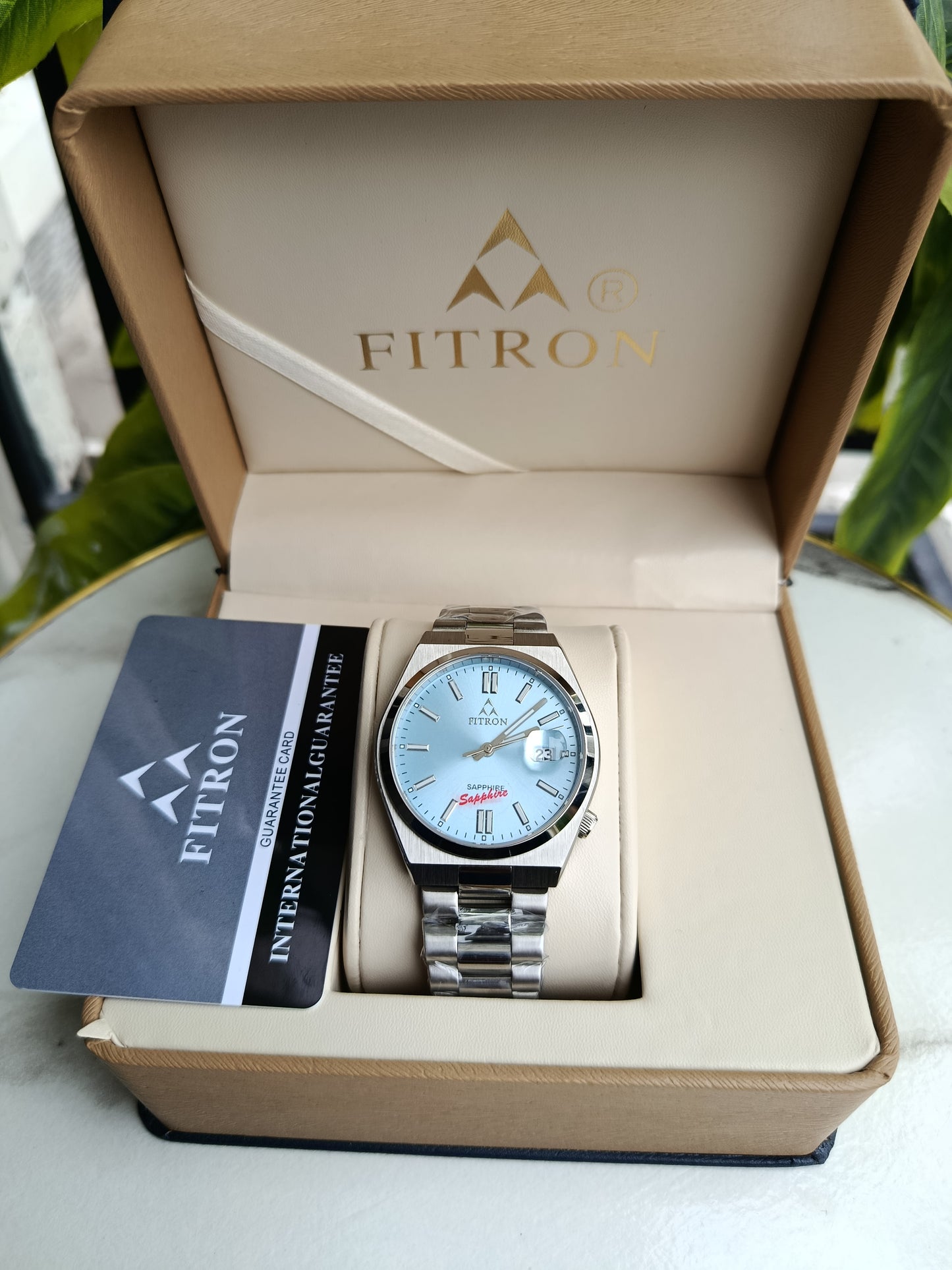Fitron Sky Blue Dial Men's Executive Watch
