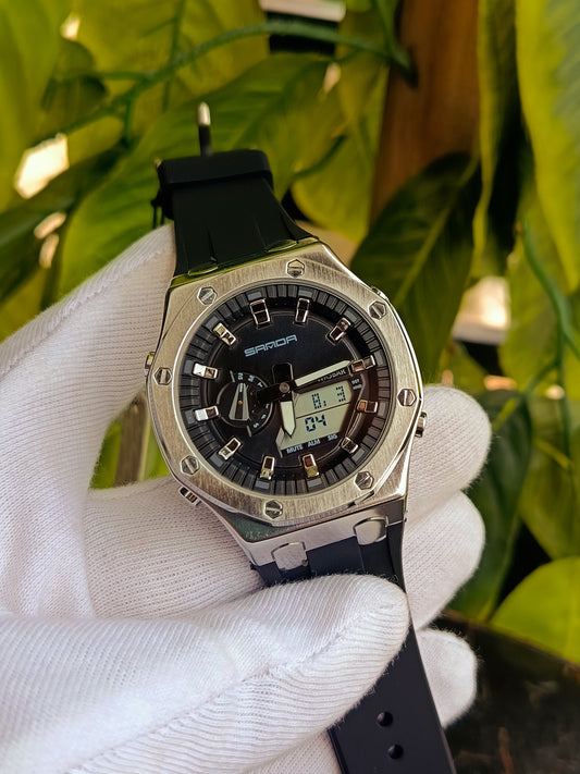 Sanda Black Dial Dual Time Men's Watch