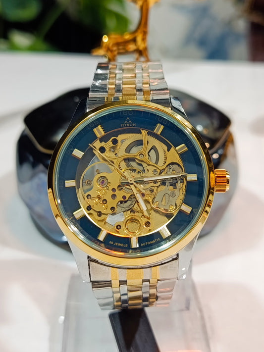 Fitron Double Tone FT8021G Black Roman Dial