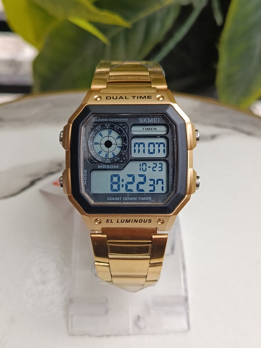 Skmei 1335 Digital Sports Watch – Chronograph & Dual Time – Waterproof Black Wristwatch for Men
