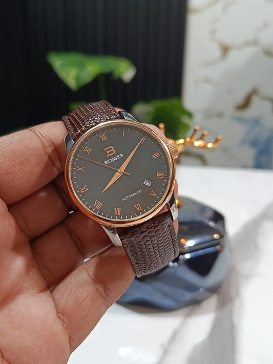Binger B-5005-M Automatic Rose Gold Case Watch For Men
