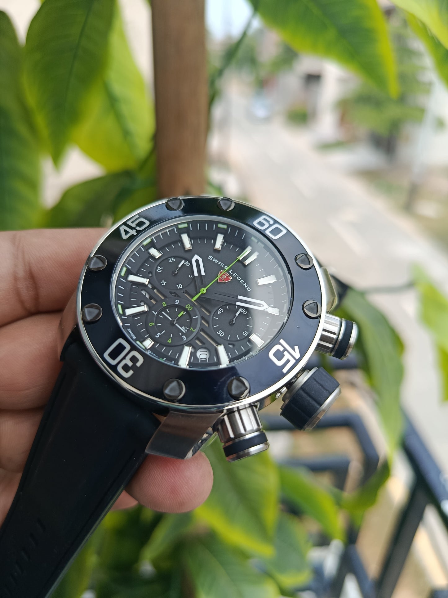 Swiss Legend Lionpulse Chronograph Men’s Watch 10617SM-01-GRN – Green Needle Luxury Sports Watch