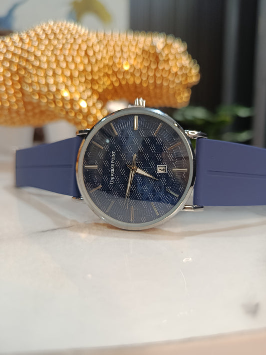 Universe Point UP3949 Series Blue Dial Silicone Men's Watch