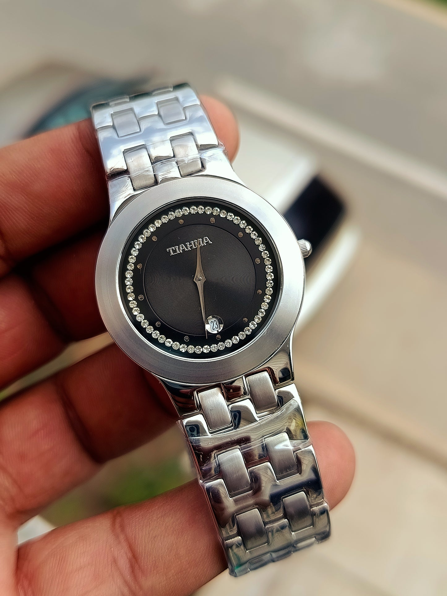 Tiahua Japan men's Stainless steel Watch black dial