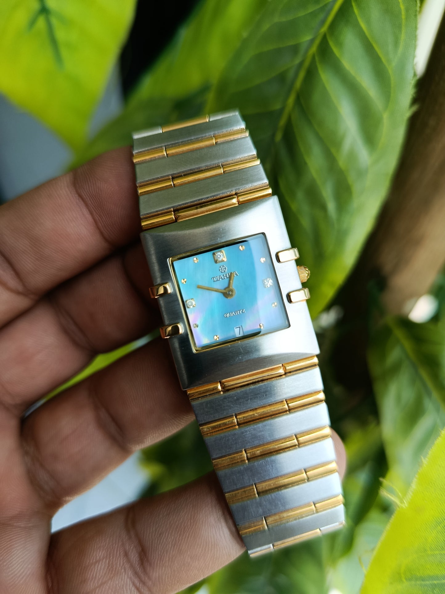 Tiahua Women Watch Double Tone Stainless